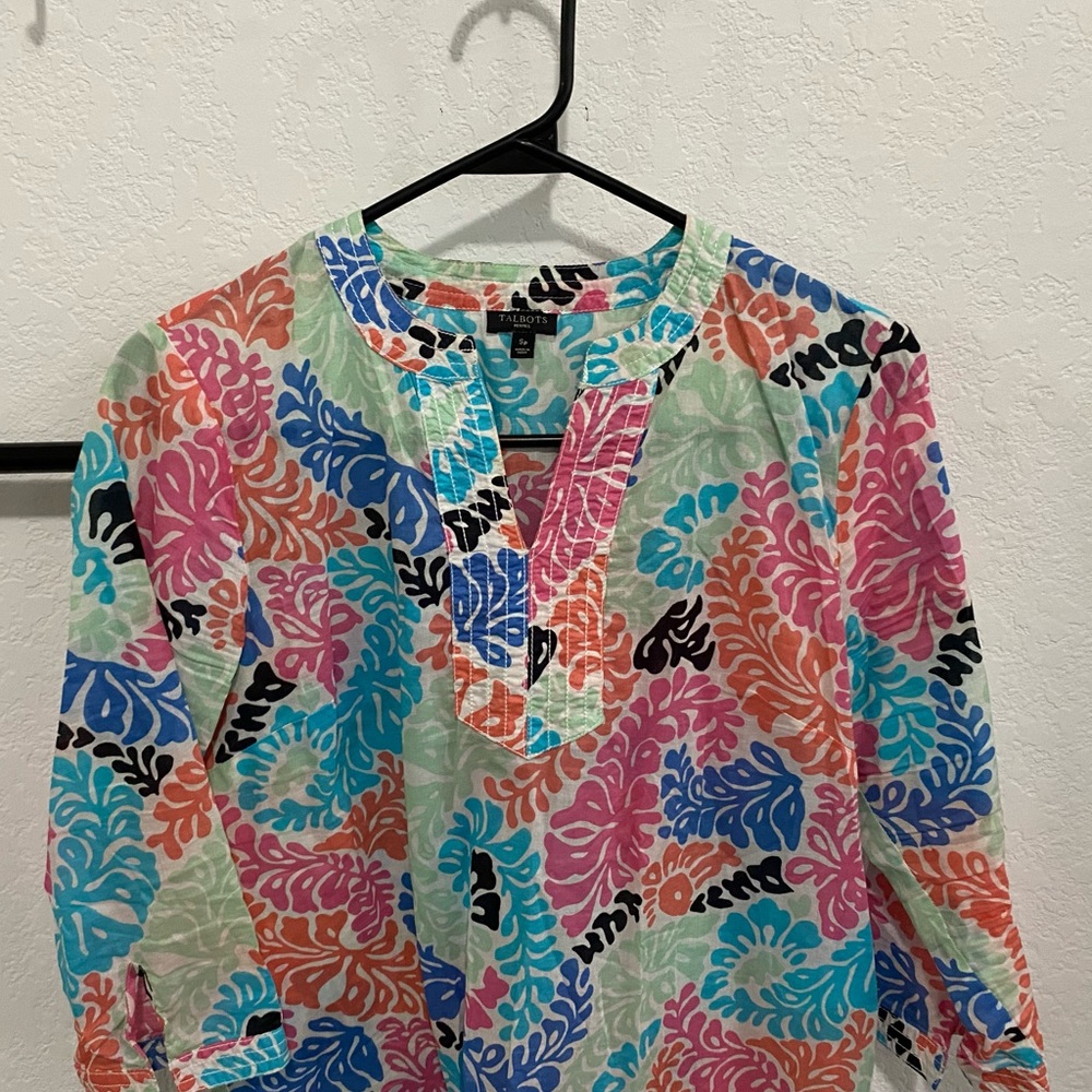 Size Small Petite Talbots Multi-Color Tunic